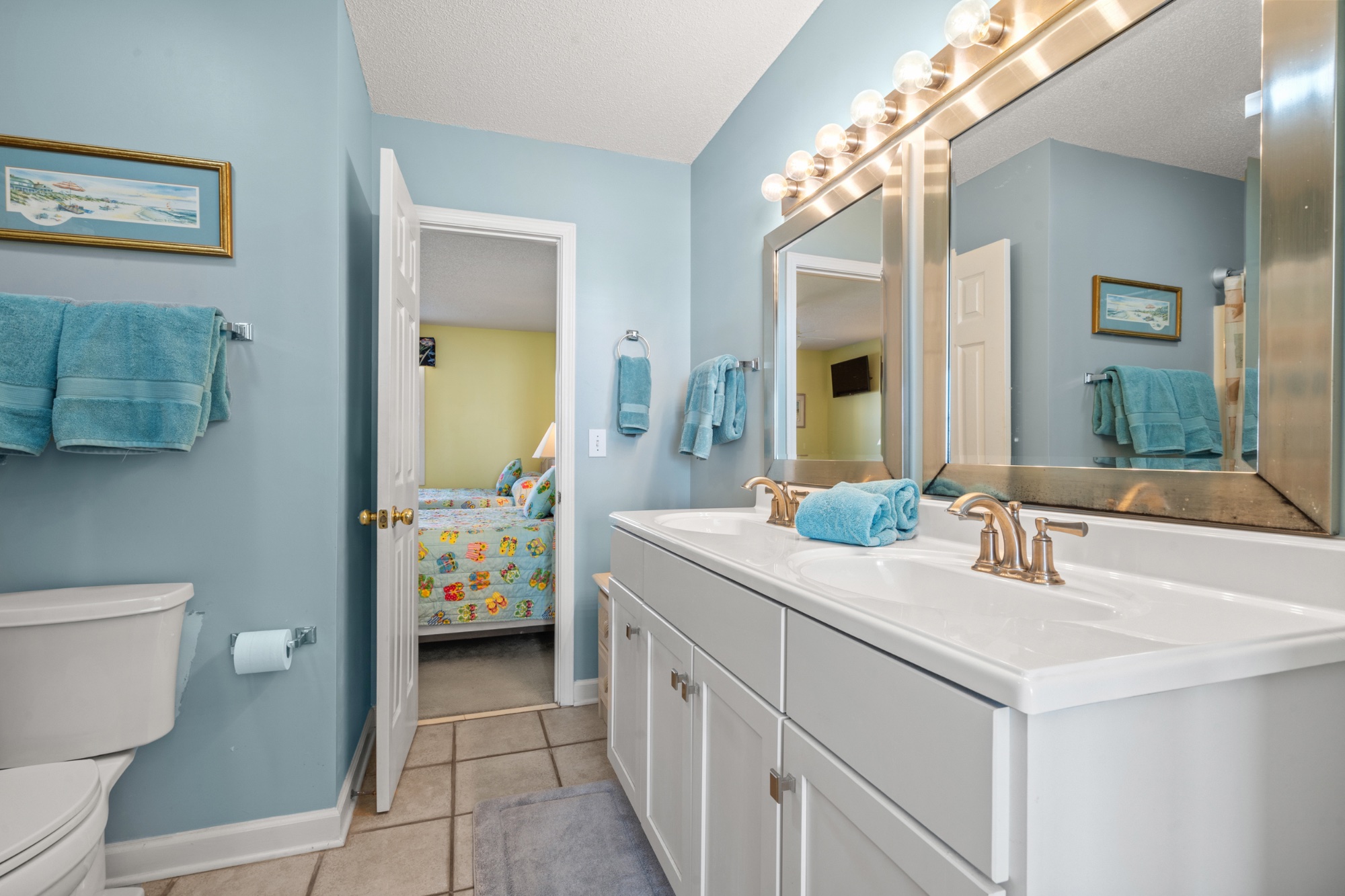 Sun deck with pier views