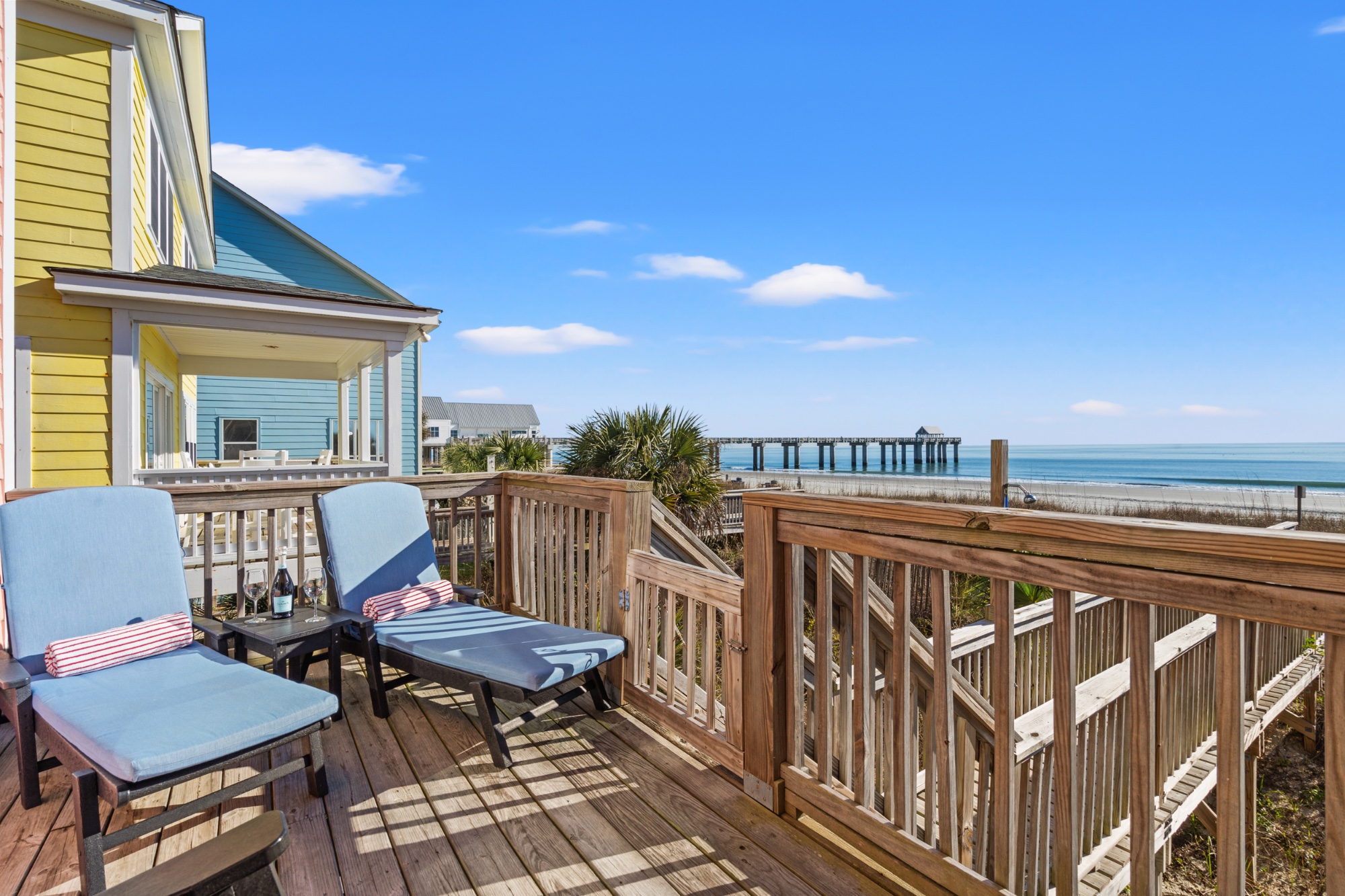 Covered oceanfront porch at Southern Star
